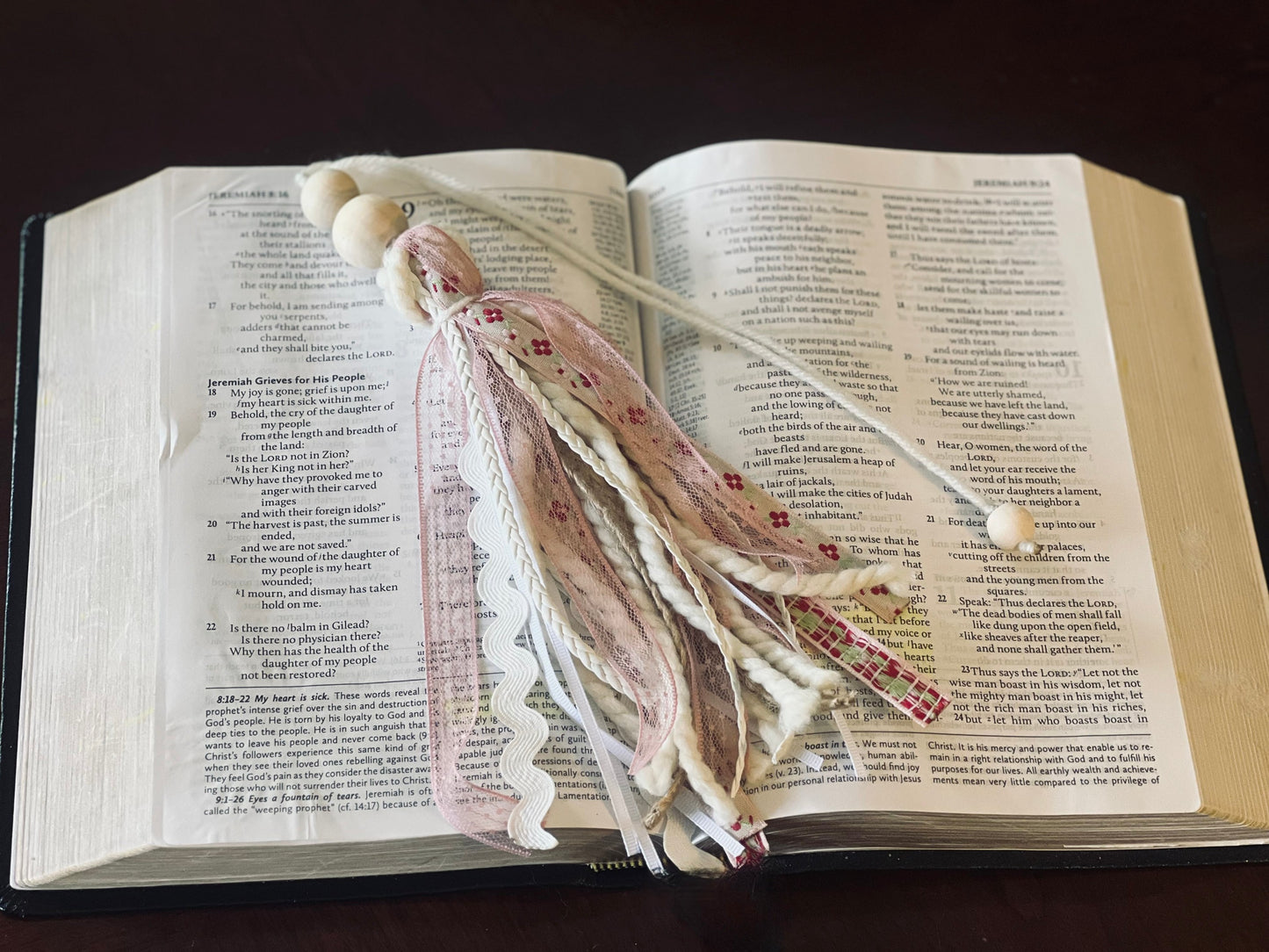 Pink Flower Bible Tassle